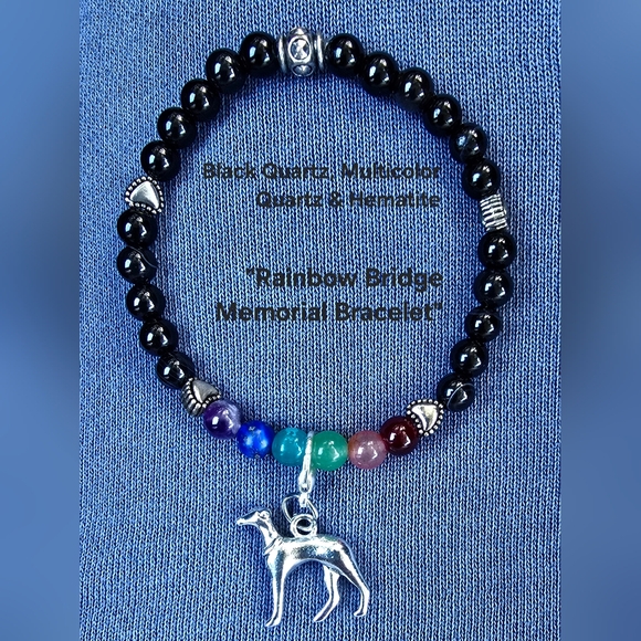 Semi-Precious Stone Unisex Greyhound Bracelets & Rainbow Bridge Memorial Brac. - Picture 9 of 10